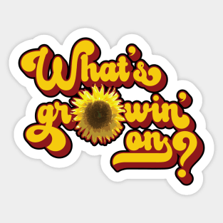 What's Growin' On? Groovy Sunflower Art Sticker